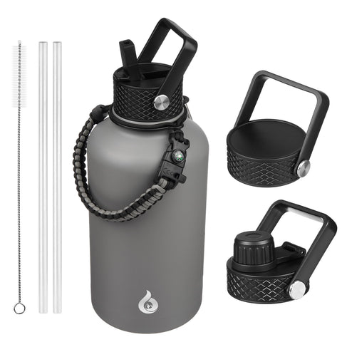BJPKPK front view of 64oz bottle showing capacity and design, durable hydration