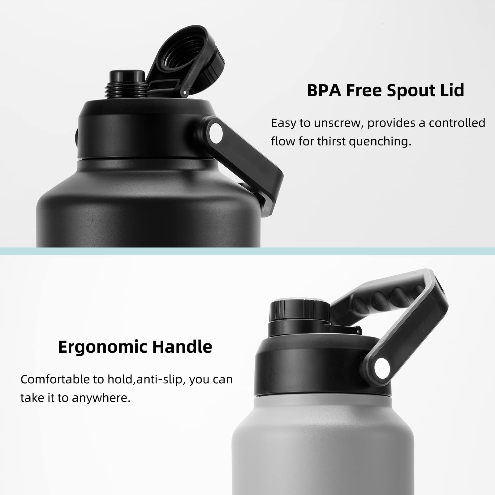 bjpkpk size comparison with water glass demonstrating 128oz capacity