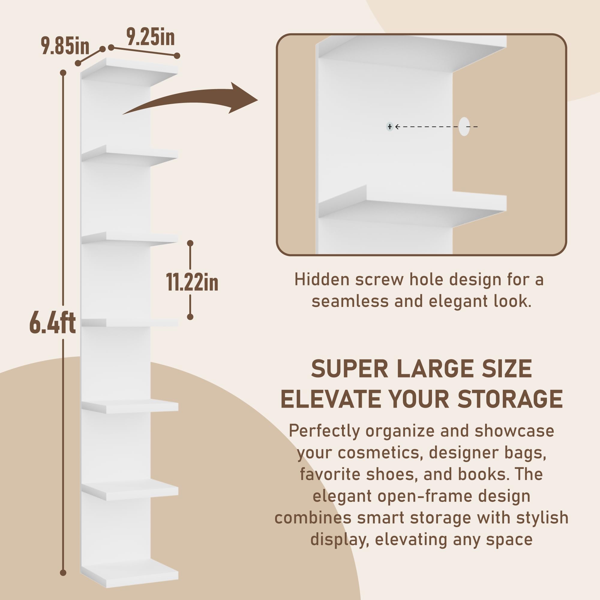 BKALEME shelf installed in bathroom holding toiletries and saving counter space