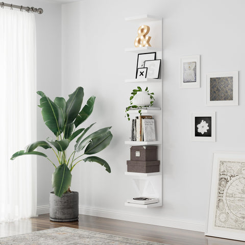BKALEME shelf in bedroom styled with plants and books for a tidy, cozy look