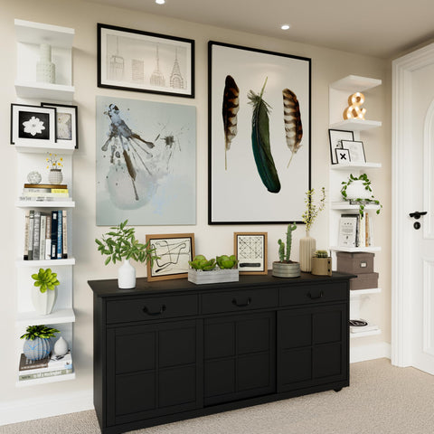 BKALEME styled decor on tiers showing versatile display and organized everyday essentials