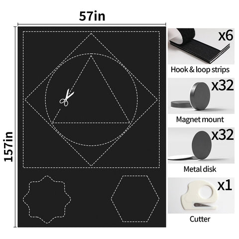 BKSAI adhesive-backed magnets on frame showing tool-free installation benefit