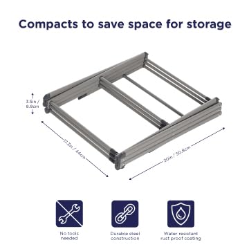 BLACK+DECKER fully expanded three-tier rack shows large drying area benefit