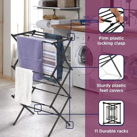 BLACK+DECKER side profile collapsed thickness for tight closet storage