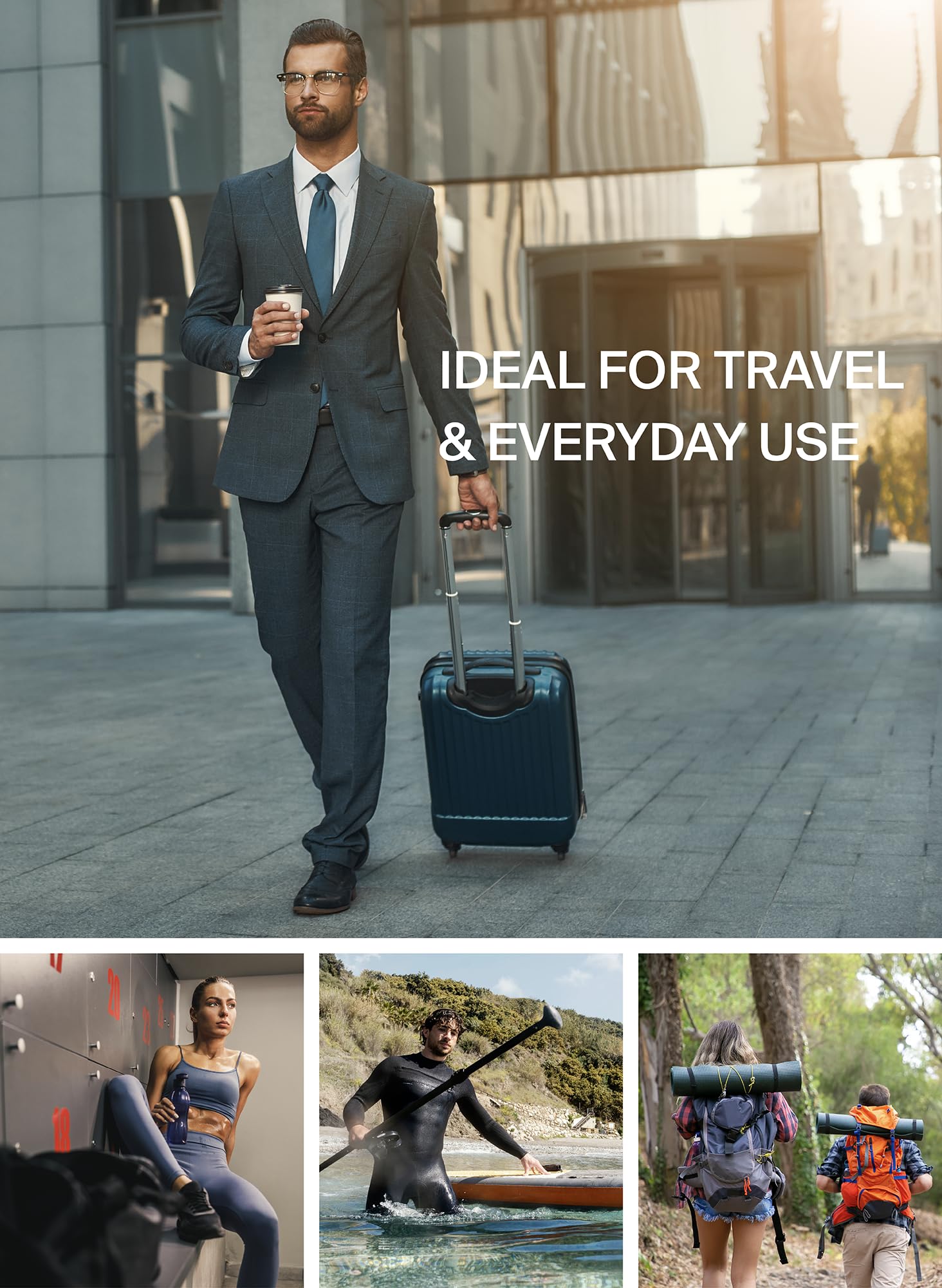 BlackVoyage compressed clothes neatly stacked inside a carry-on suitcase for optimized packing