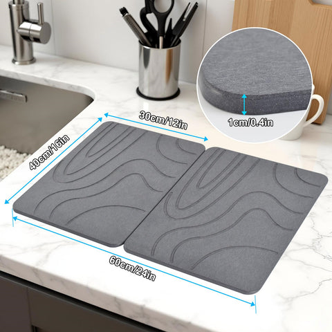 Blaithom mat under plates and glasses drying quickly, prevents puddles
