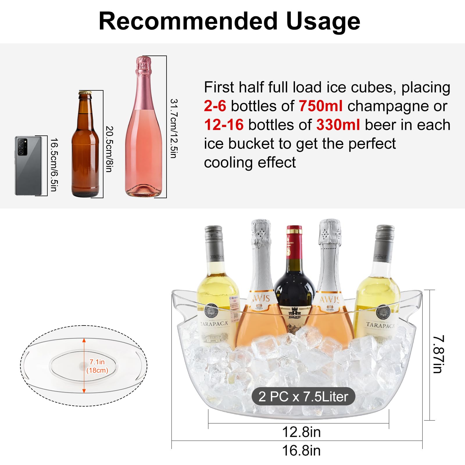 Blaithom tub beside wine bottle to show scale and bottle capacity advantage