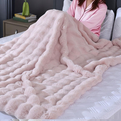 BlanketSolution faux fur closeup highlighting dense pile and soft touch benefit