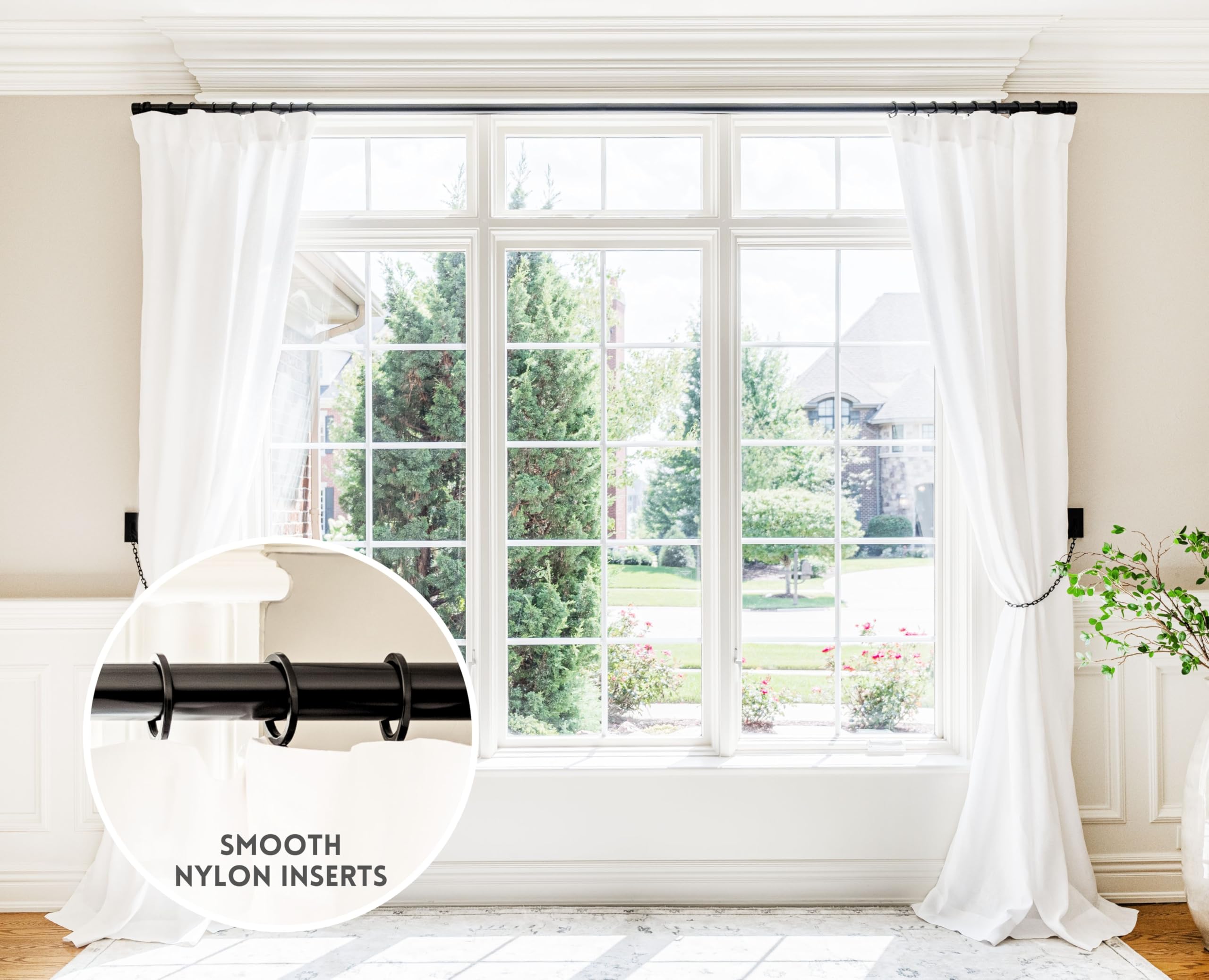 BLASTHOME close-up of removable nylon insert highlighting quiet glide and rod protection