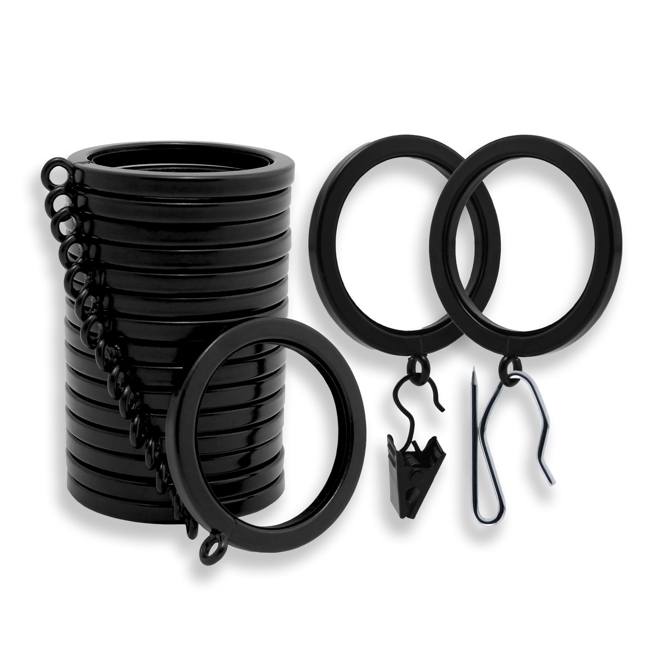 BLASTHOME front view of 18-pack tuxedo black rings shows sleek modern finish and value