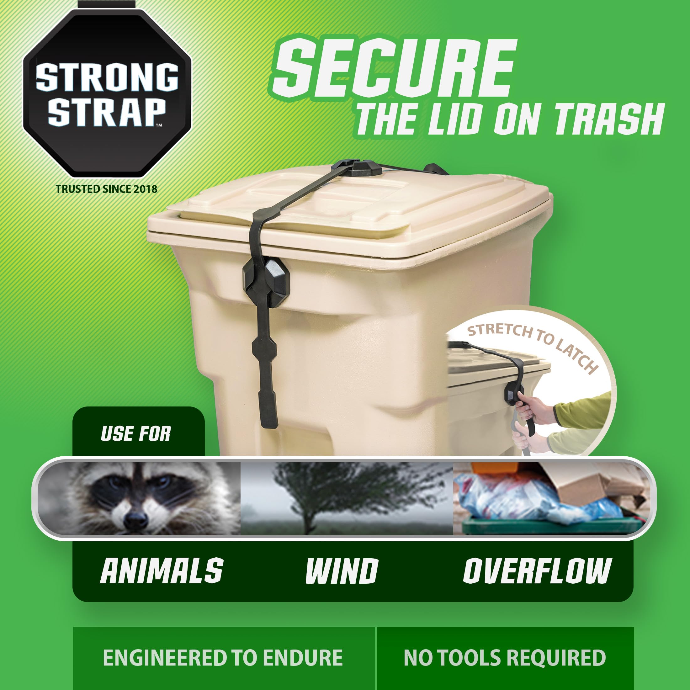 Blazer Brand installed on 32-gallon can keeping lid shut benefit