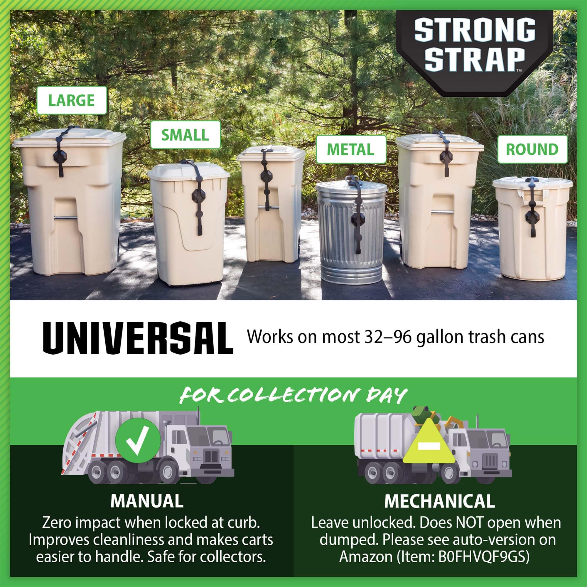 Blazer Brand installed on 96-gallon can preventing wildlife access benefit