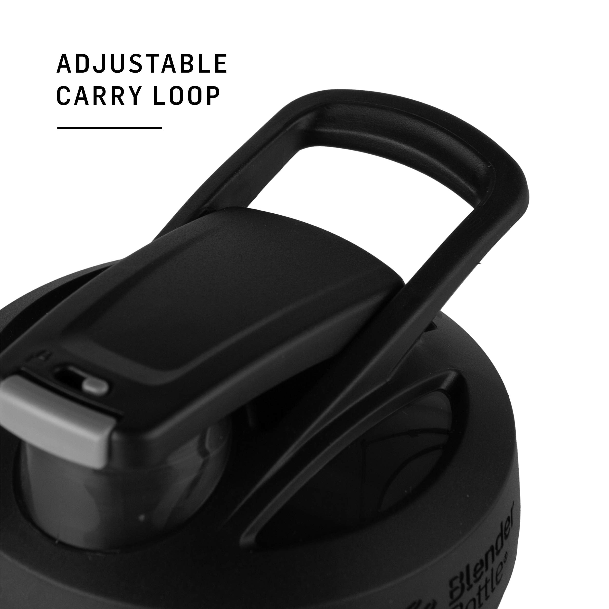 BlenderBottle Batman in a gym bag and hand for easy transport and on-the-go hydration