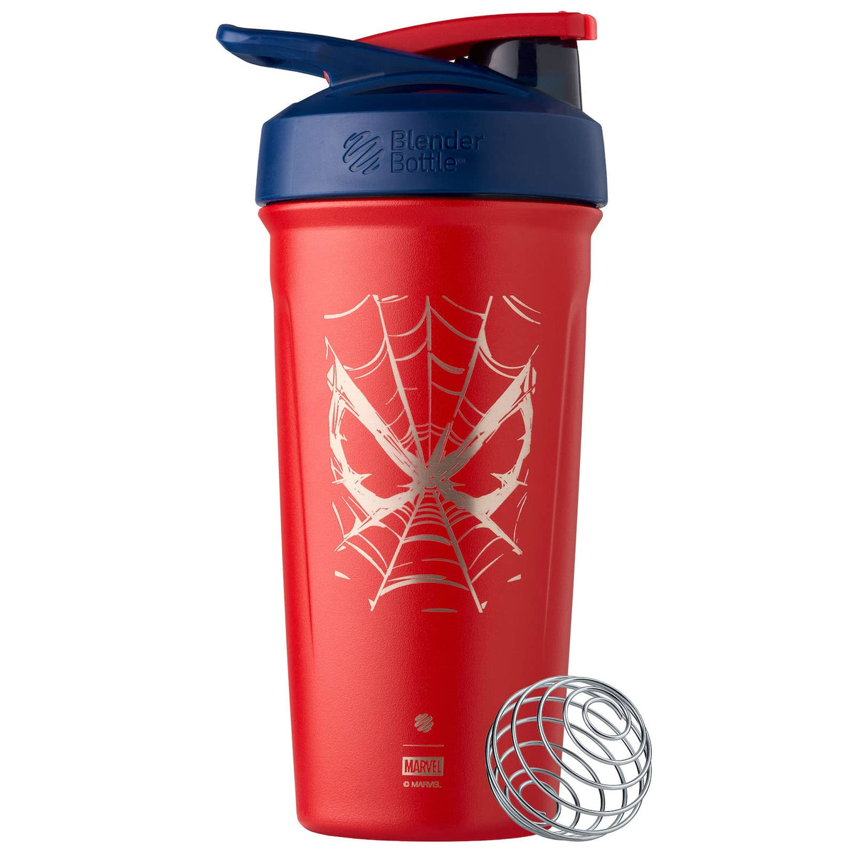 BlenderBottle Spider‑Man front view showing web graphic and branding for bold style
