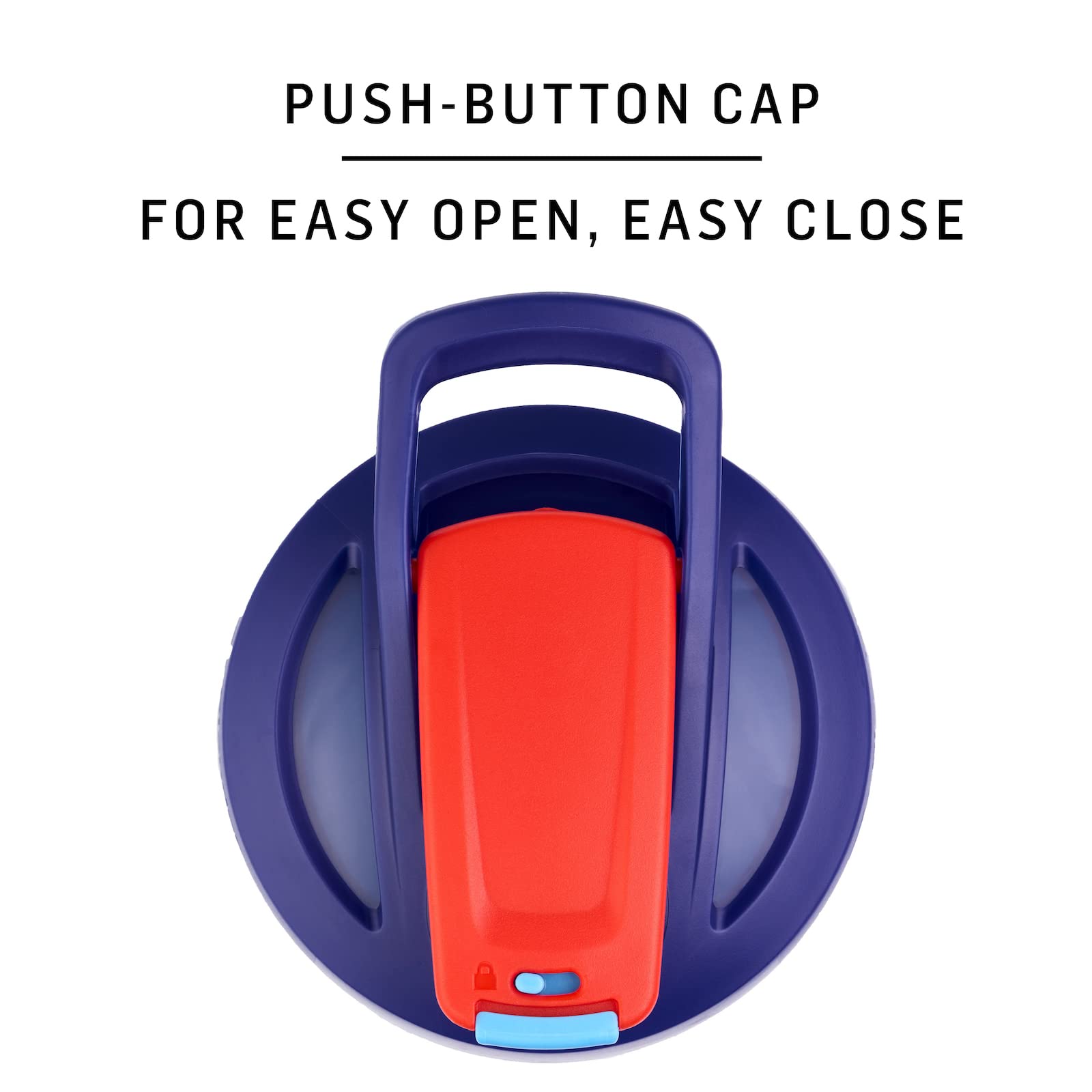 BlenderBottle Spider‑Man closeup of locking flip lid demonstrating secure travel use