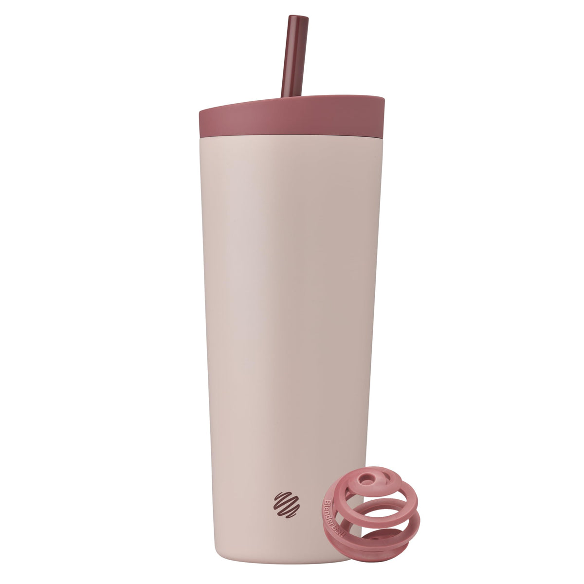 BlenderBottle tumbler front view in Sahara Sunset showing sleek design and benefit portability