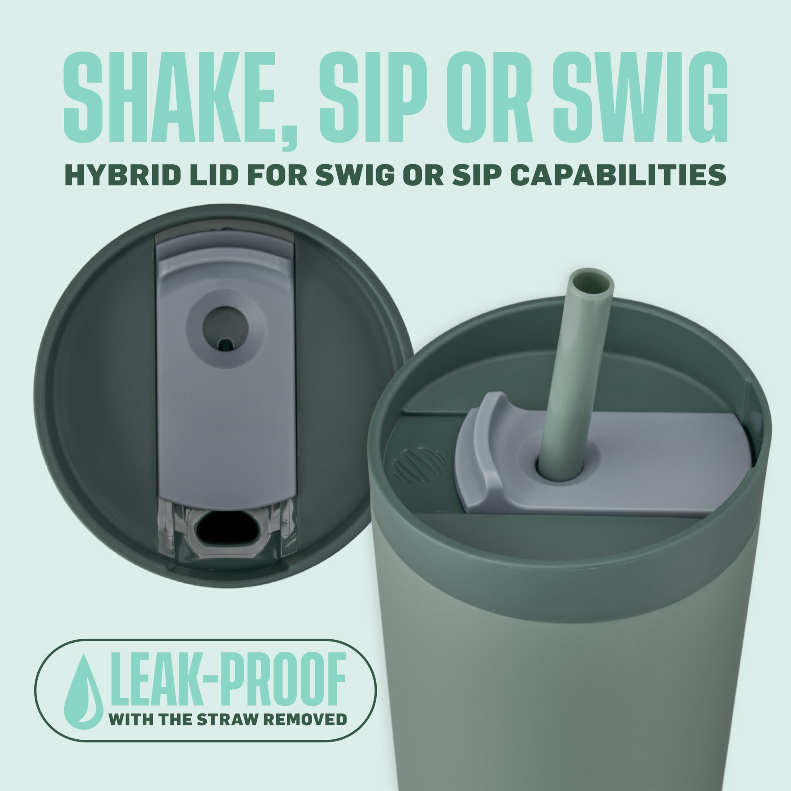 BlenderBottle straw detail closeup highlighting straw option and convenient sipping