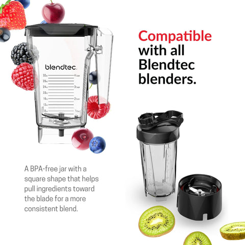 Blendtec vented gripper lid detail showing center insert for adding ingredients safely