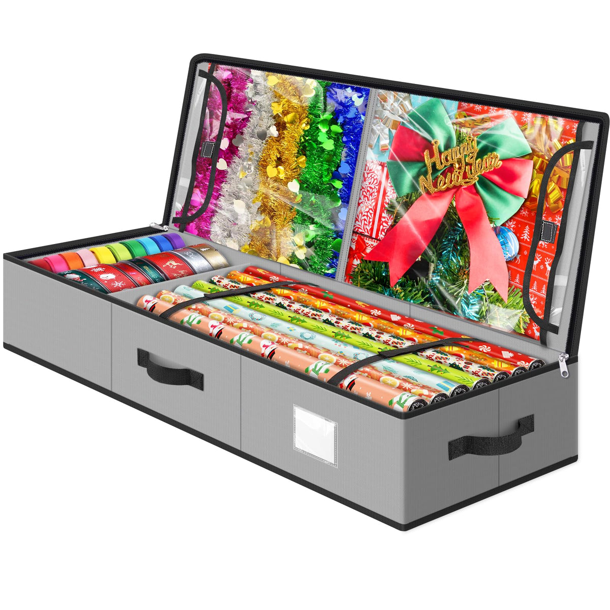 BlessedSeason front view of grey organizer showing compact storage benefit