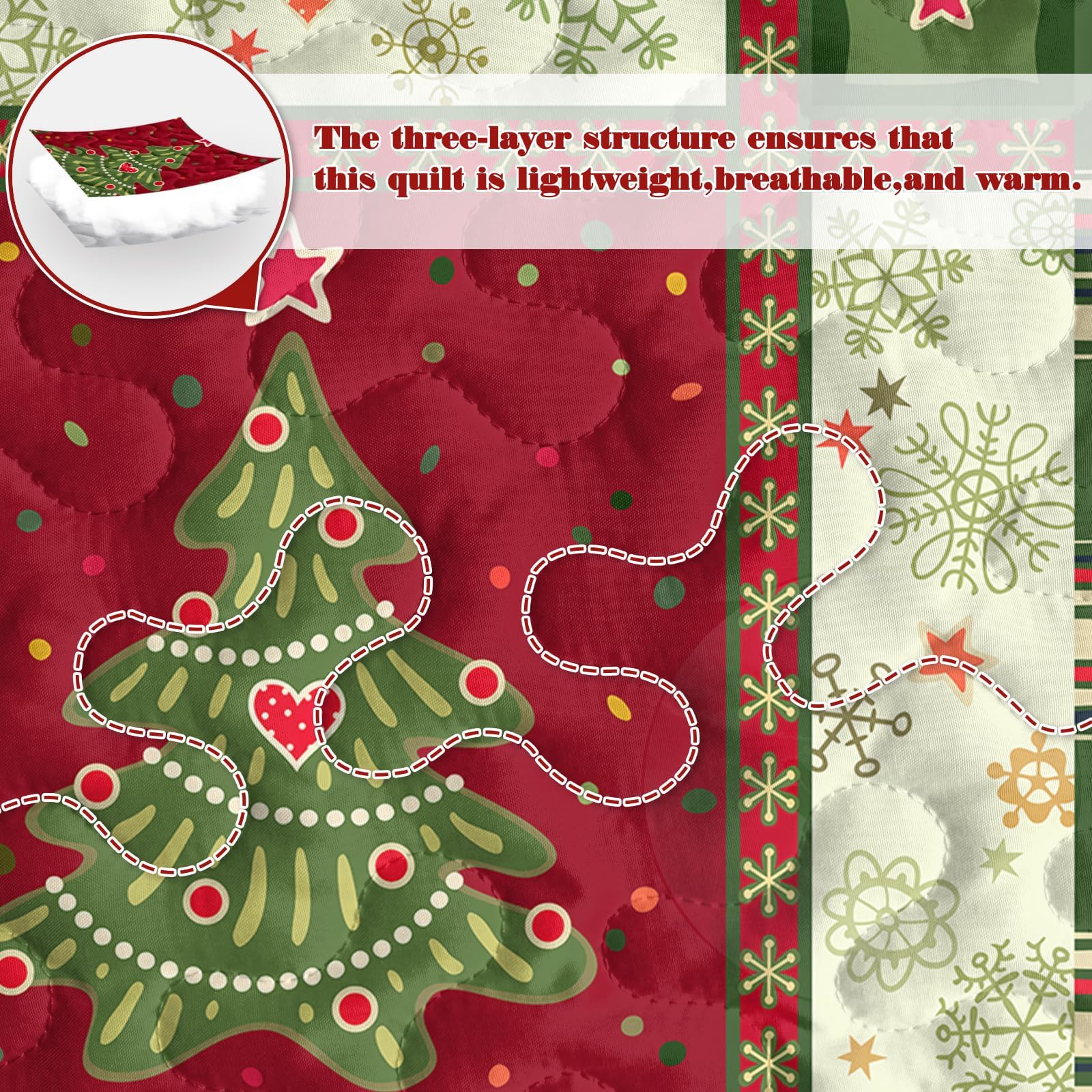 BlessLiving quilt on styled bed creating cozy holiday bedroom atmosphere