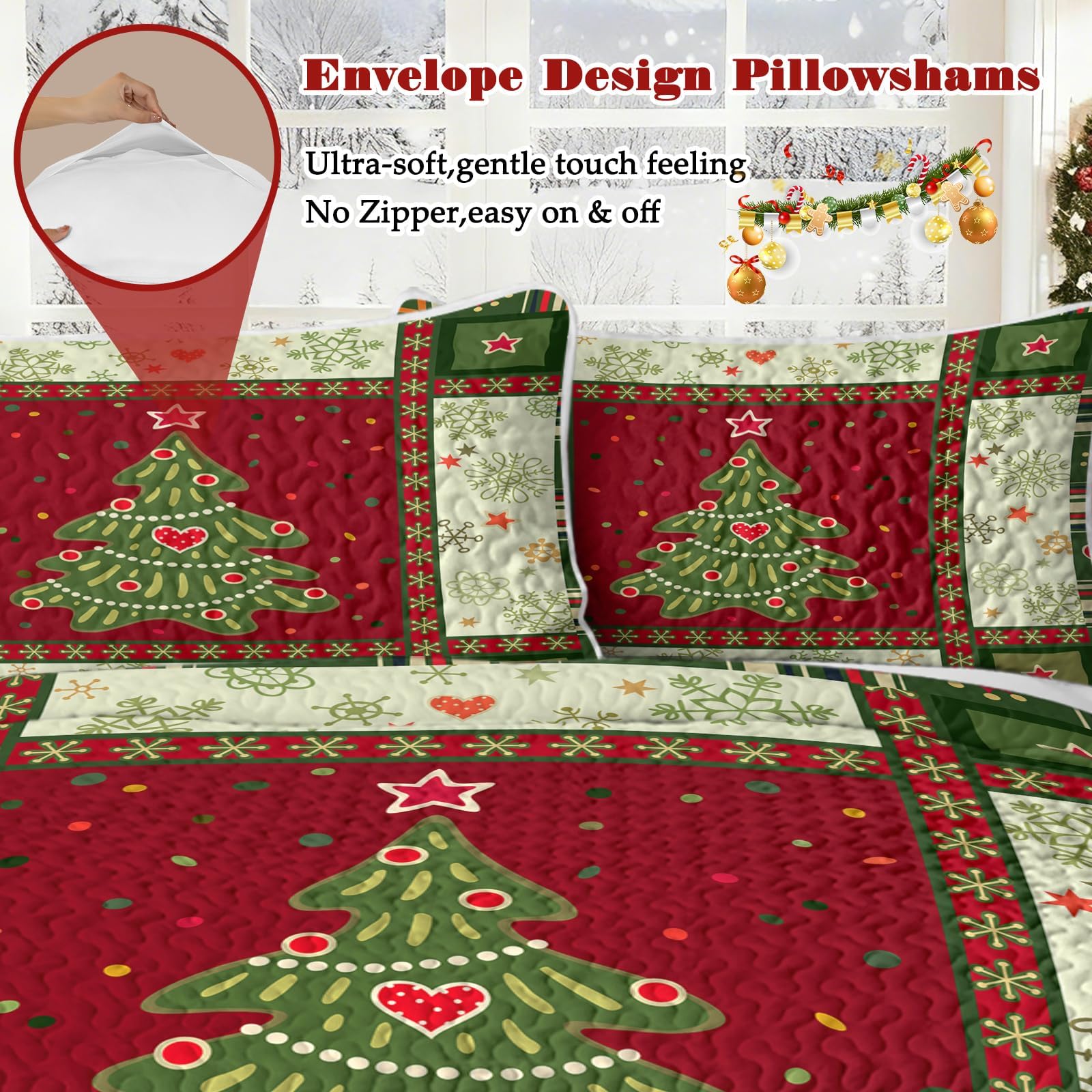 BlessLiving reversible quilt pattern view offers two styling choices for bedrooms