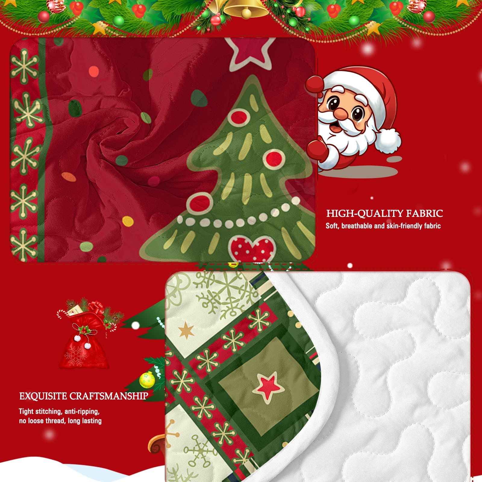BlessLiving microfiber texture and quilting detail showing durable, even fill