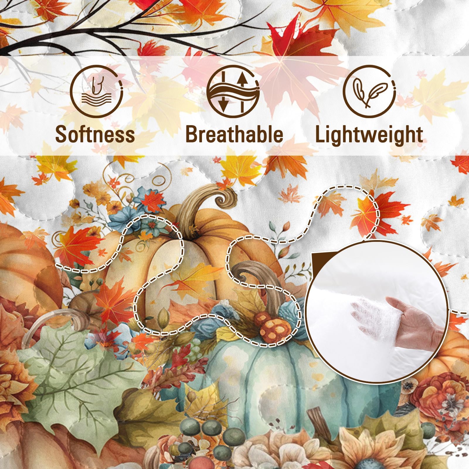 BlessLiving shams and quilt set styled on bed offering seasonal decor