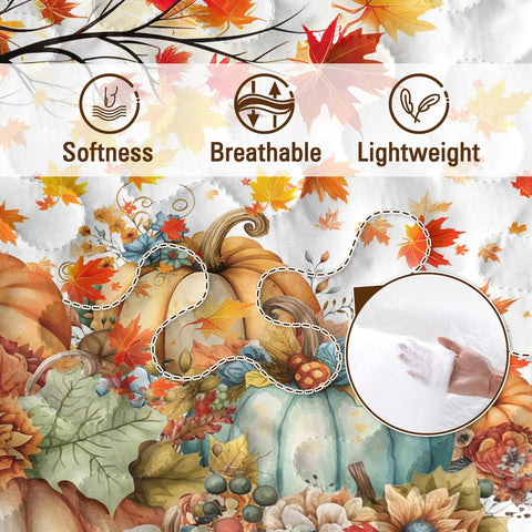BlessLiving shams and quilt set styled on bed offering seasonal decor