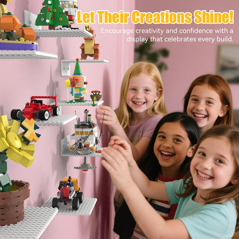 blissbox shelf mounted with LEGO model demonstrating stable display benefit