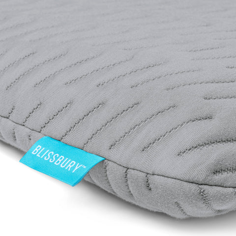 BLISSBURY pillow styled in bedroom to show neutral color match