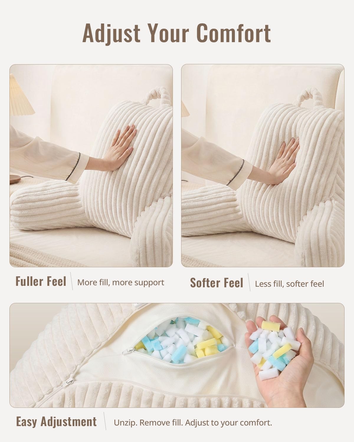 Blissful Diary detail of wide 11-inch arm offering stable elbow and forearm support
