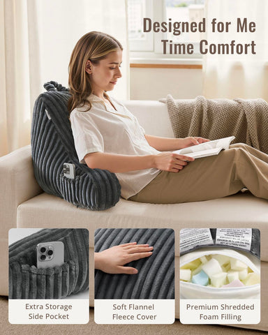 Blissful Diary armrest and side pocket detail showing convenient storage and arm support