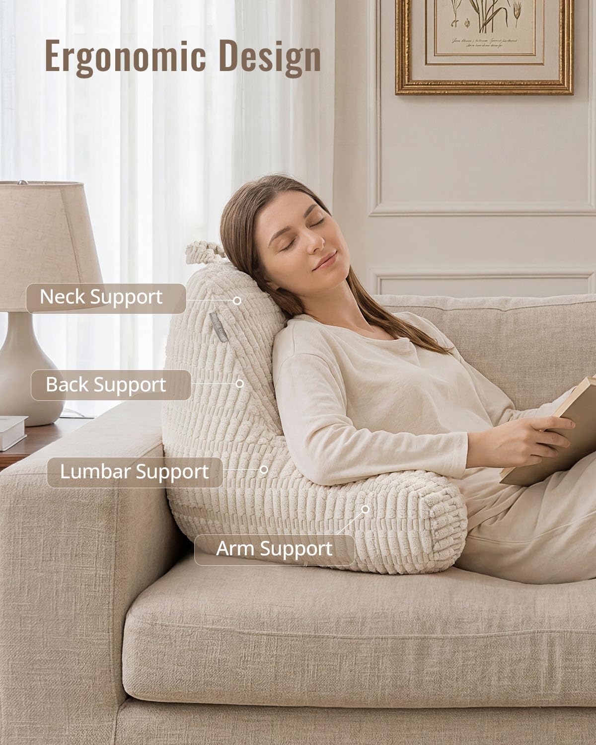 Blissful Diary side view highlighting 11-inch arms and handy side pockets