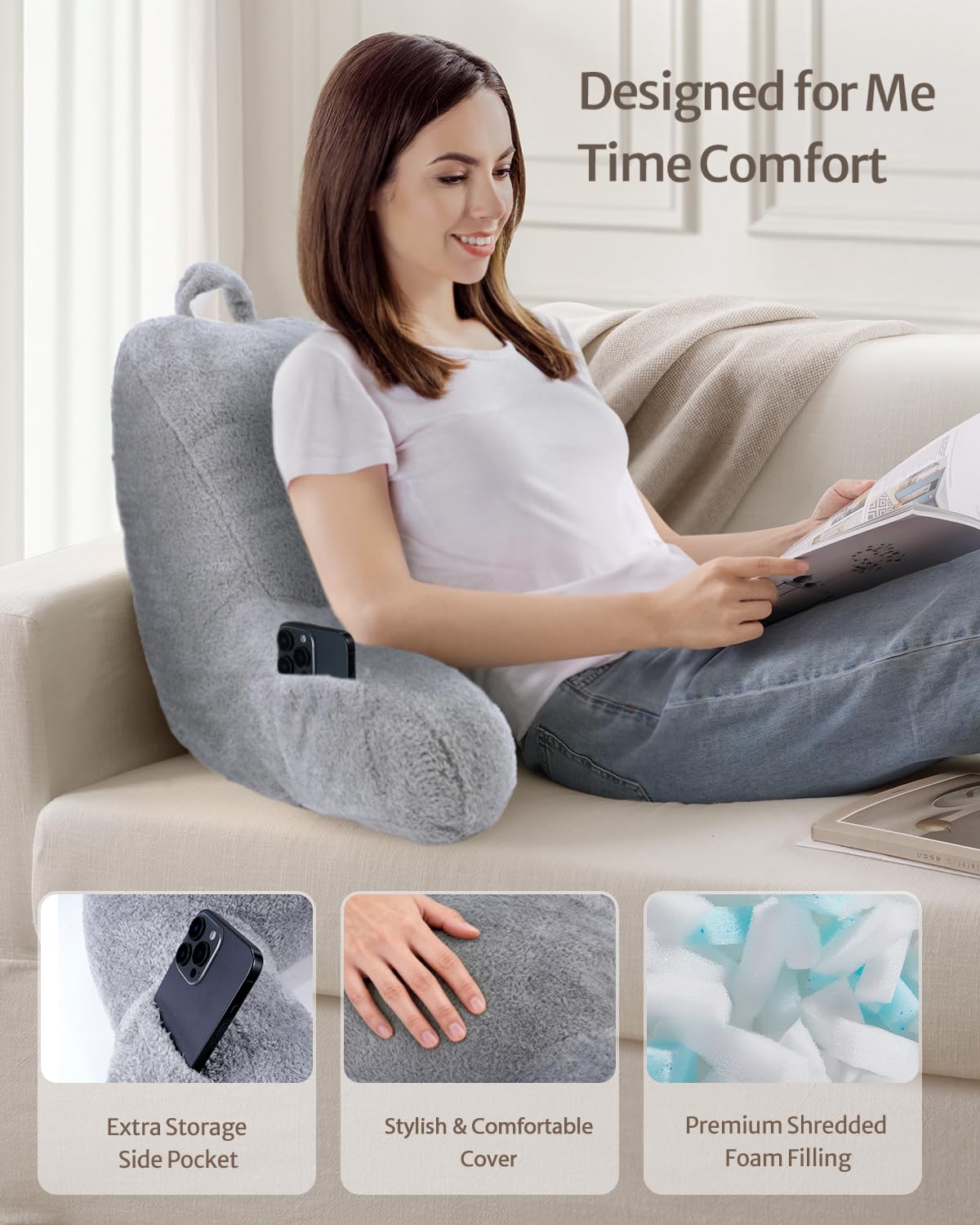Blissful Diary zipper and side pocket detail, convenient storage and adjustable fill