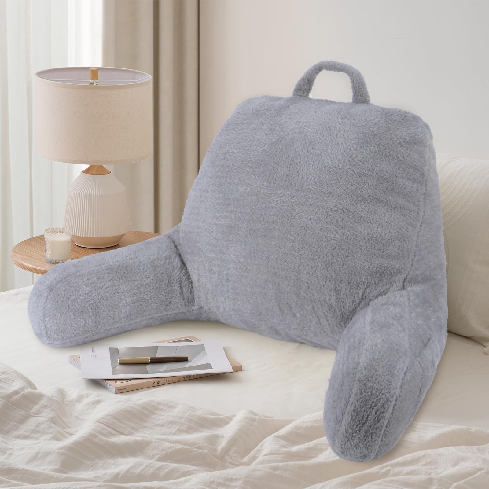 Blissful Diary size comparison beside standard pillow, shows scale and coverage