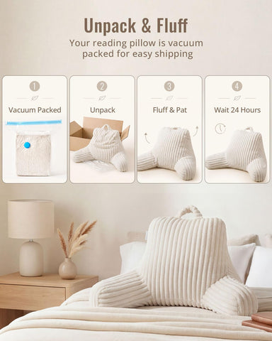 Blissful Diary next to standard pillow to show size and scale for bed use