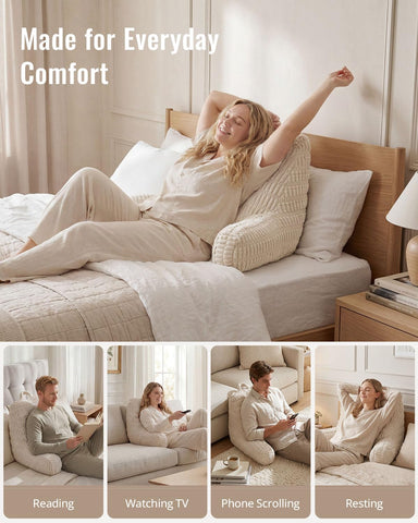Blissful Diary beside a book demonstrating large pillow scale and reach