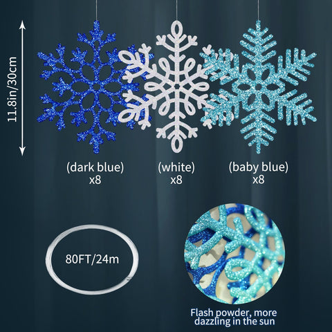 BlissfulTie glitter close-up on snowflake edge highlighting shimmer and weather-resistant finish benefit: long-lasting sparkle