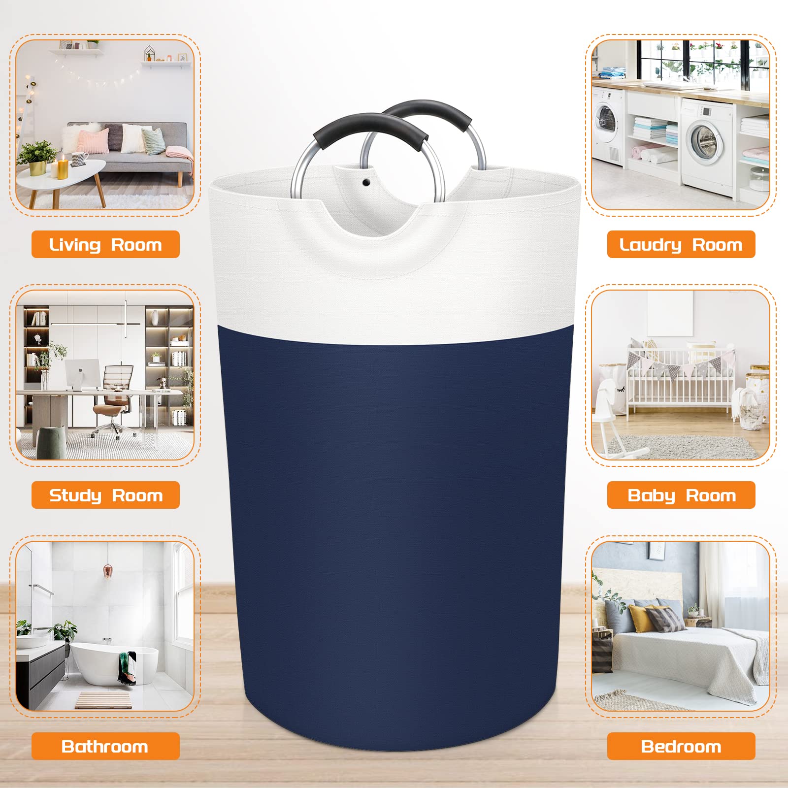 BlissTotes filled with laundry showing large 115L capacity advantage