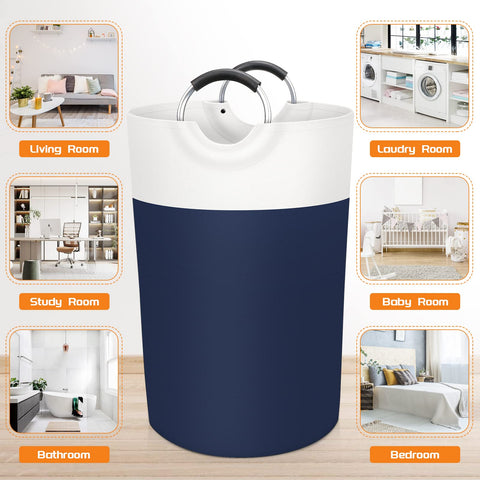 BlissTotes filled with laundry showing large 115L capacity advantage
