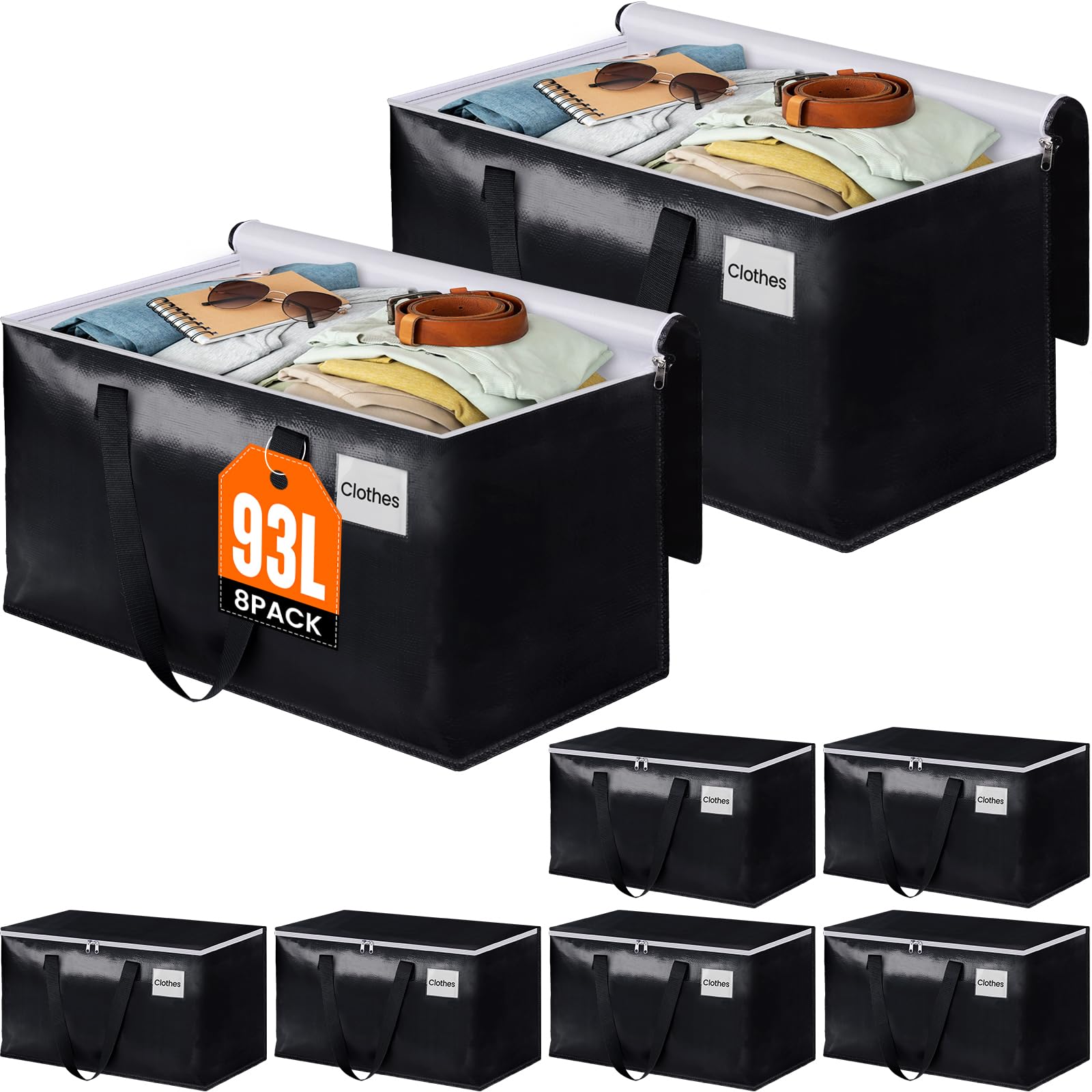BlissTotes front view showing 8-pack and compact stacking benefit