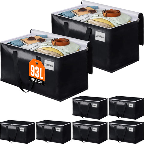 BlissTotes front view showing 8-pack and compact stacking benefit