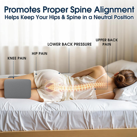 BlissTrends pillow on bed in bedroom setting showing comfortable sleep setup