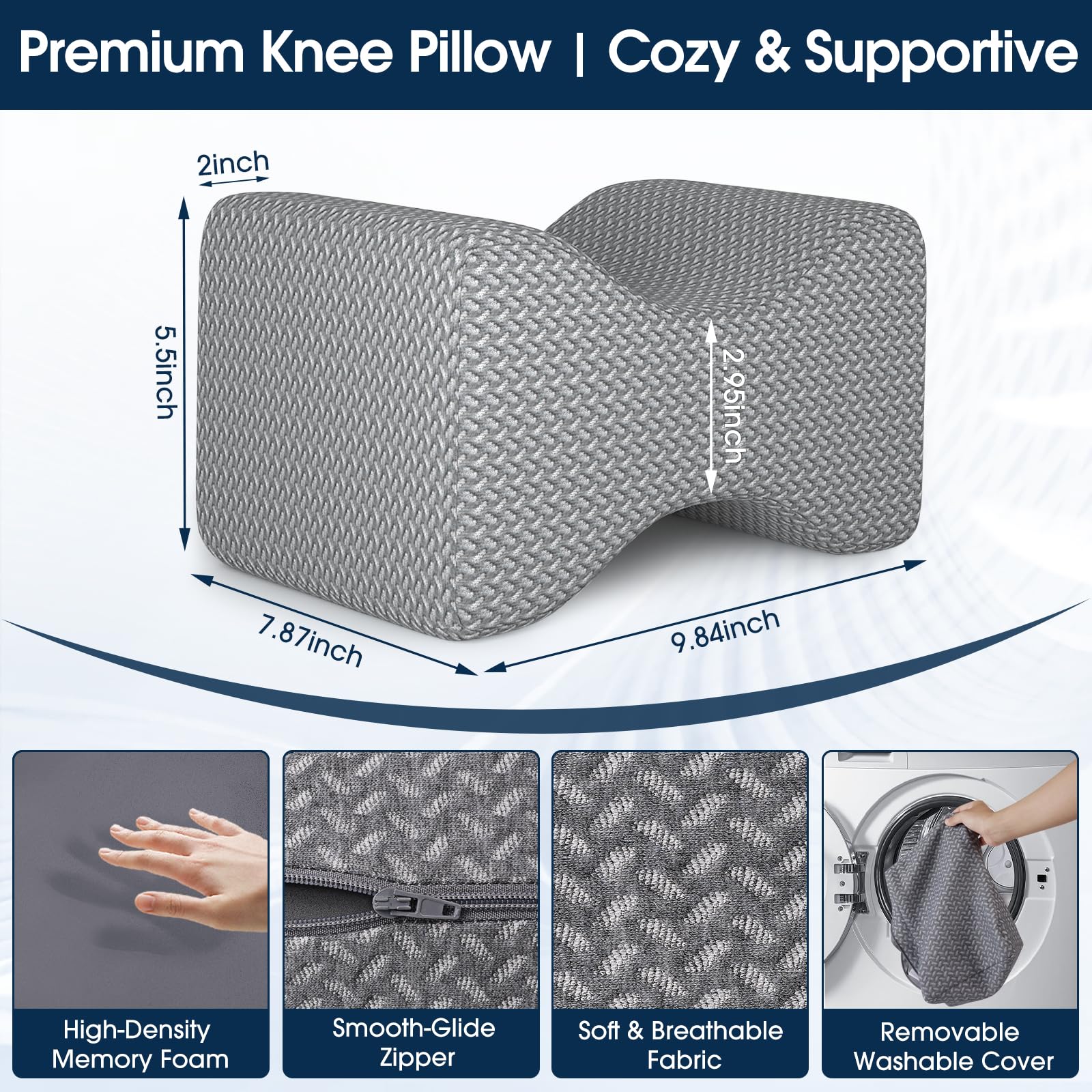 BlissTrends side profile of pillow illustrating medium height for alignment