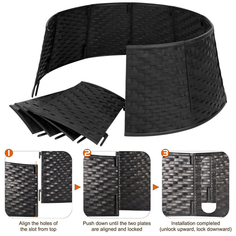 Blissun assembled around tree stand demonstrating tidy concealment and easy setup benefit