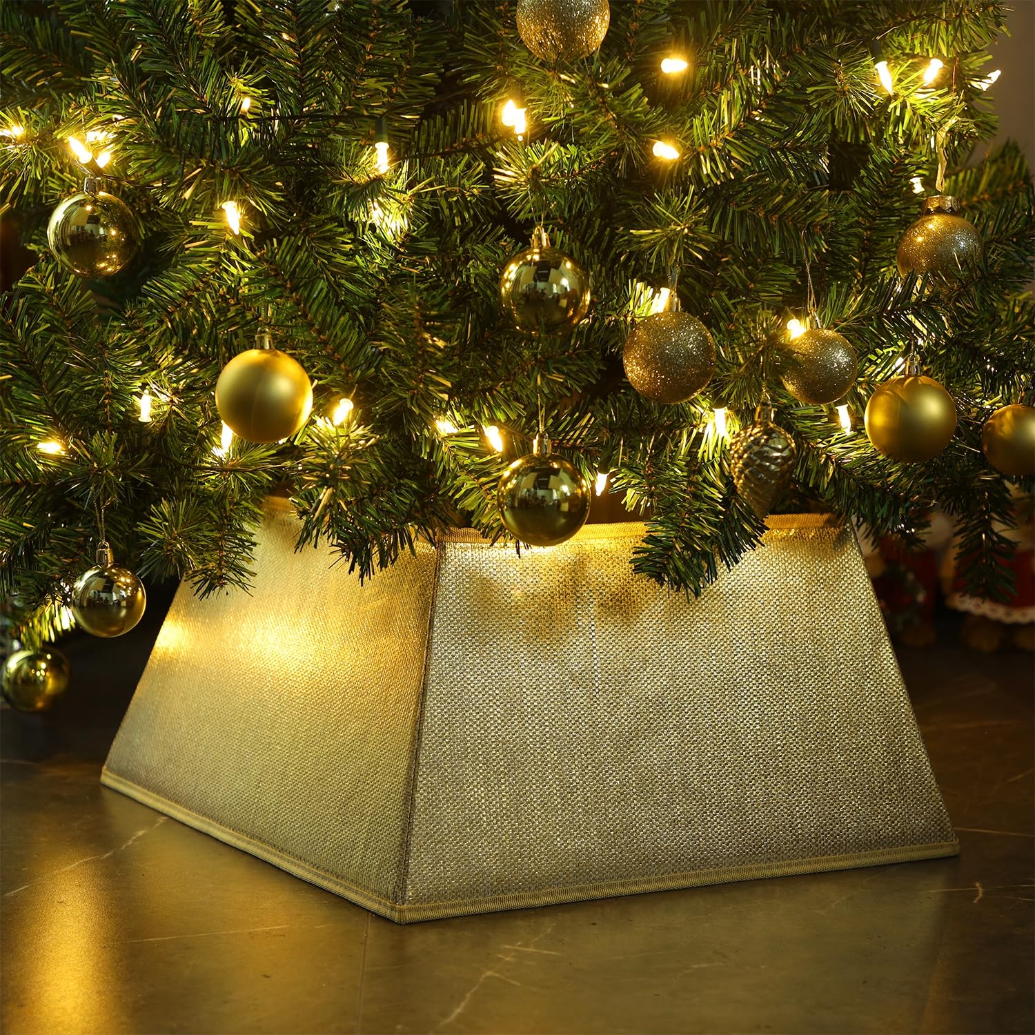 Blissun collar beside an ornament showing scale for fit guidance benefit