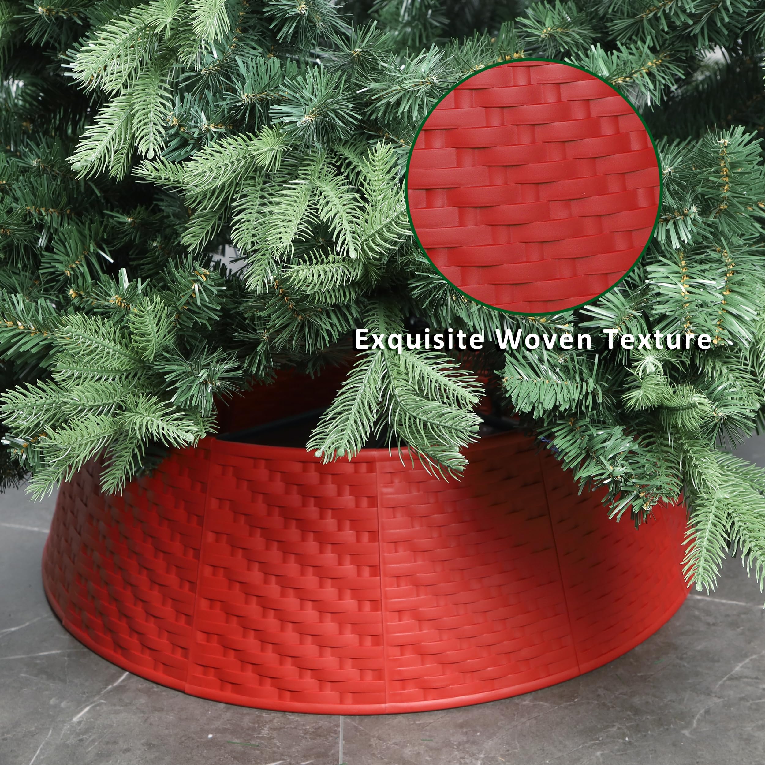 Blissun collar with tree in living room creating tidy holiday display