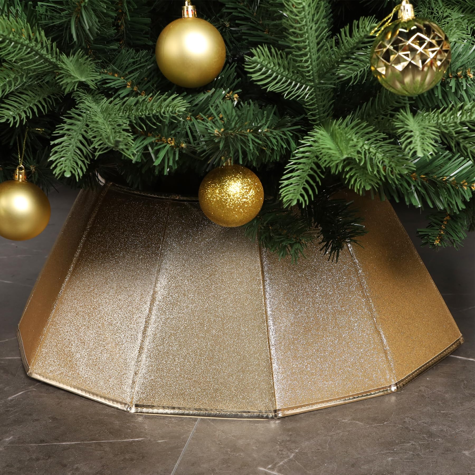 Blissun front view of glitter collar shows polished base and festive finish