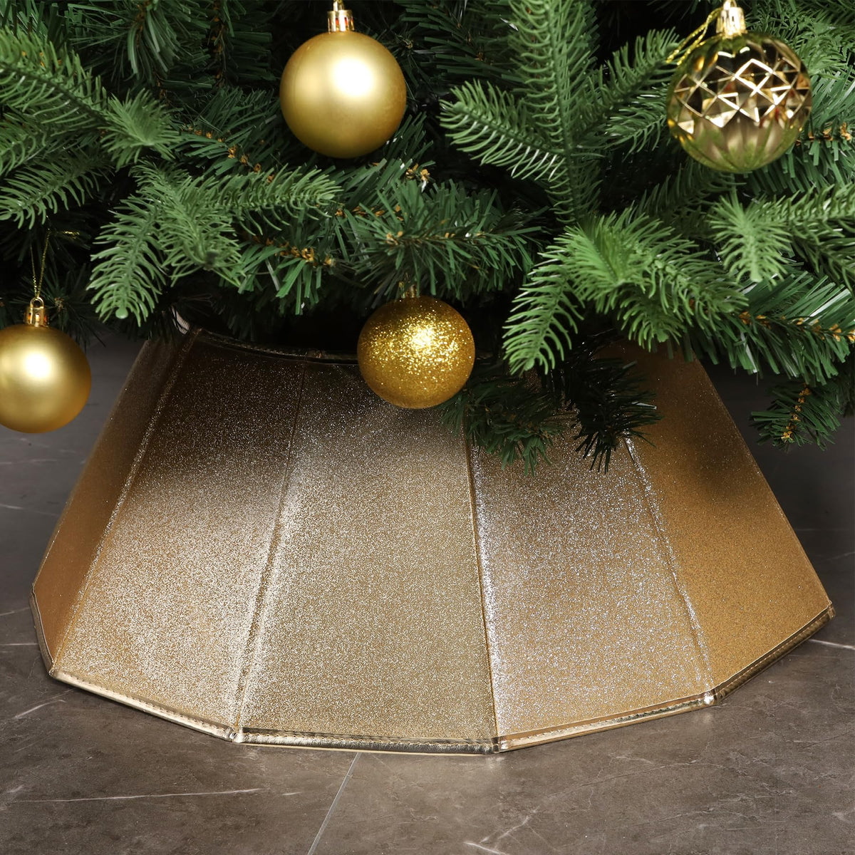 Blissun front view of glitter collar shows polished base and festive finish