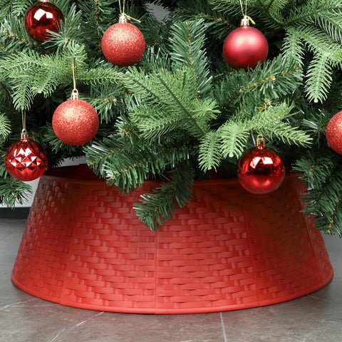 Blissun front view red tree collar showing neat base concealment